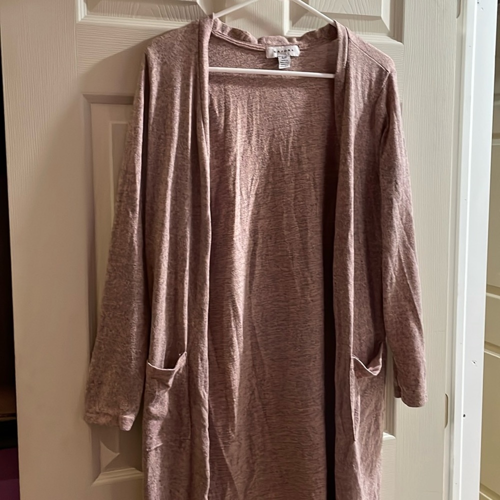 Long pink cardigan